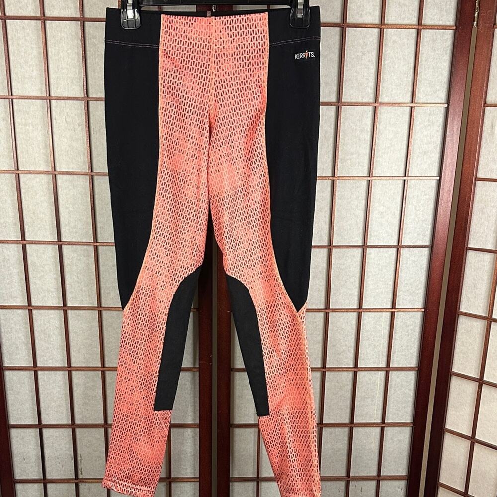 Kerrits Black and Orange Patterned Leggings/ riding pants size medium